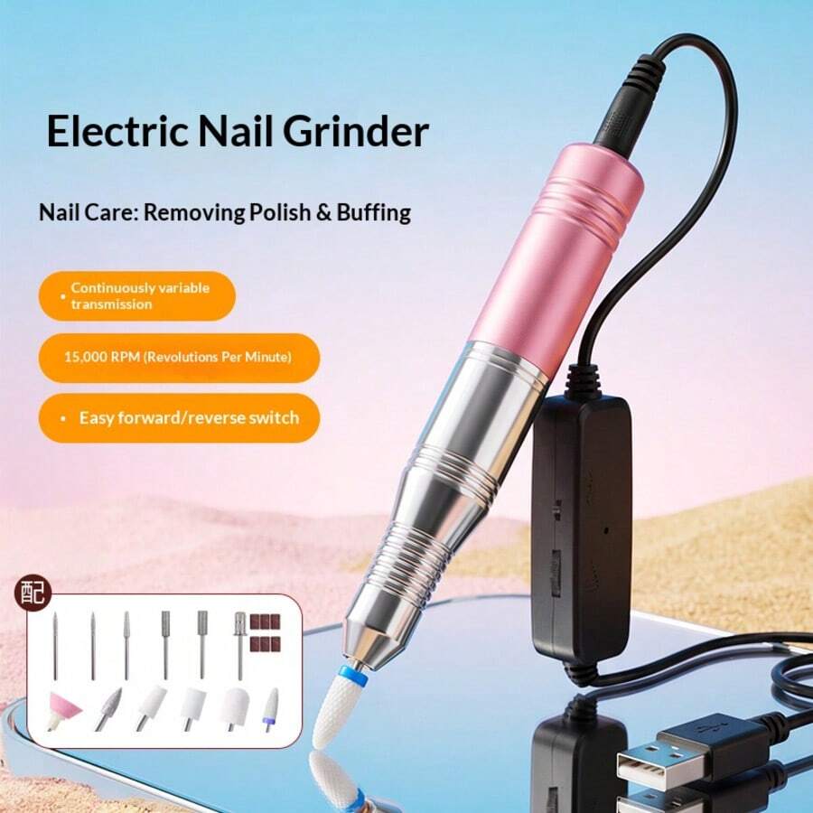 USB Electric Nail Polisher, Portable Nail Polisher Set, Nail And Foot Care Tool Set, Suitable For Polishing And Grinding, Electric Nail File, Home Nail Polishing Set, Gift Choice, Holiday Gift