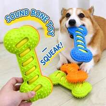 Durable Squeaky Rubber Bone Chew Toy For Dogs, Teeth Cleaning Toy For Small, Medium And Large Dogs, Boredom Relief Pet Toy - Multicolor - View 7