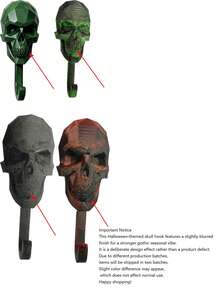 Skull Wall Hook, Creative Gothic Style Towel Hook, Vintage Skull Bone Coat Rack, Bathroom Towel Rack, Entryway Key Holder, Bedroom Door Storage Hook, Halloween Punk Style Wall Decor - Multicolor - View 10