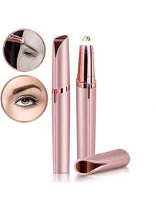 AXH. Women's Electric Eyebrow Trimmer, Eyebrow Shaping Pen, Facial Hair Remover, Automatic Eyebrow Razor, Pocket Knife - Rose Gold - View 9