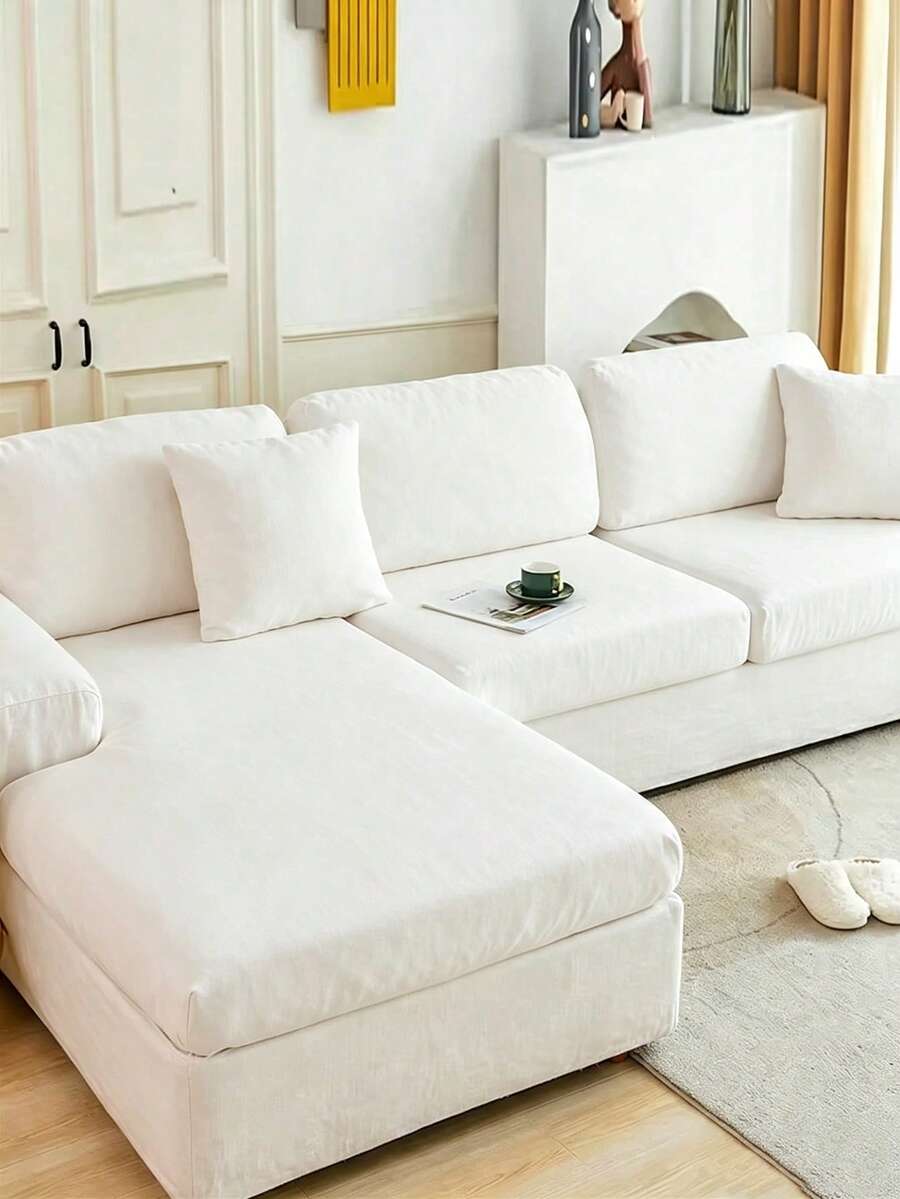 1/2/3/4pcs Latex Velvet High Elasticity Full Coverage Thickened All-Season Sofa Headrest Cover, Suitable For Living Room, Bedroom, Hotel And Home Decor