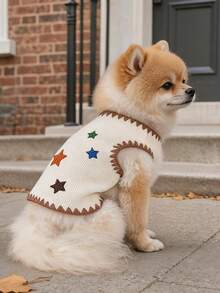 1PC Pet Clothes 2026 Autumn/Winter New Small Dog Puppy Cat Cute Pet Minimalist Versatile Soft Skin-Friendly Little Star Vest - Multicolor - View 2