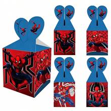 1set/12pcs Hero Style Heart-Shaped Premium Paper Candy Gift Boxes, Foldable Decorative Gift Boxes, Square Paper Gift Boxes For Snack And Candy Packaging, Ideal For Birthday Celebrations, Theme Home Parties, Indoor Gatherings, Costume Theme Events, Table Centerpiece Decoration, Giveaways And Holiday Party Atmosphere Decor - Multicolor - View 8