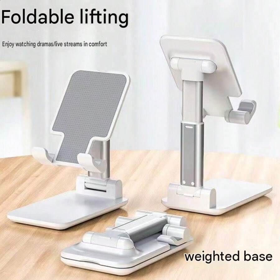 1pc Foldable Desktop Phone Stand, Adjustable Height,Portable Phone Holder, Essential For Women TravelAnd Kitchen, Compatible With All Phones - Multiple Styles - View 1