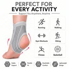 1pc Professional Ankle Support -Lightweight Compression Design-Thin & Breathable, No Stuffiness-Provides Stable Support During Sports, Suitable For Basketball, Running And Hiking - Light Grey - View 5