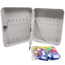 Wall-Mounted Key Storage Cabinet With Lock, Holds 48 Keys. - 20*25*7.5cm - View 3