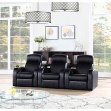 Greenfield Cyrus Black 3-Seater Home Theater With Storage - Black1 - View 1