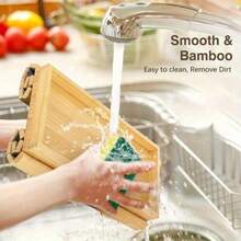 1pc Foldable Bamboo Armrest Tray, Suitable For Sofa, No Assembly Required. Equipped With Non-Slip Cup Holder And Non-Slip Pad On The Back, Suitable For Living Room, Bedroom And Office Use, Can Hold Phone, Snacks And Remote Control. - Multicolor - View 10