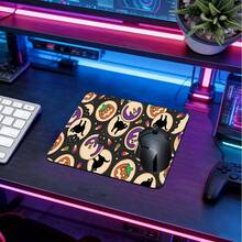 1pc Extra Large Extended Cartoon Halloween Cookie Black Cat Pumpkin Candy Full Print Mouse Pad, With Non-Slip Rubber Base And Stitched Edge Soft Fabric Keyboard Mat. Playful Quirky Lively Holiday Aesthetic With Non-Slip Rubber Base And Stitched Edge Soft Fabric Keyboard Mat, Suitable For Gaming, Home Office And Study Scenes. - View 11