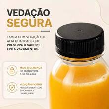 Kit 10 Garrafas Plásticas Com Tampa Para Sucos Bebidas 200ml 300ml 500ml E 1L - 200ml – Kit 10 - Visão 4
