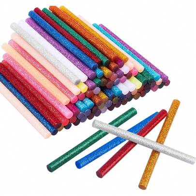 80 PCS Mini Glitter Hot Glue Sticks 14 Colored For DIY Art Craft,4 Inches