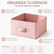 Pink Underwear Storage Box, Non-Woven Fabric Closet Organizer With Cardboard Reinforcement For Drawers And Shelves, 31x31x15cm Storage Container - 粉色 - 查看 6