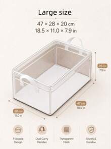 1pc Transparent Handbag Storage Box, Space-Saving Closet Organizer, Portable Dust-Proof Bag Storage Box, Can Store Handbags, Backpacks, Wallets, Dresses, Women's Clothing And Accessories, Multi-Purpose Suitable For Snacks, Kitchen, Bathroom, Dormitory, Etc. - View 6
