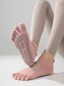 1/2/3 Pasang Kaos Kaki Yoga Lima Jari Wanita, Kaos Kaki Pendek Pilates Silikon Anti Selip - MultiWarna - View 4