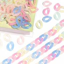 50pcs Acrylic Candy Color Chain Buckles, Transparent Jelly Color Connector Clips, DIY Glasses Chain Bag Chain Jewelry Accessories Chain Buckles, Jewelry Making Chain Accessories - Chain Buckle - View 6