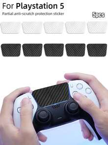 5pcs Compatible Pad Skin Sticker, Controller Touchpad Protector Film, White - View 2