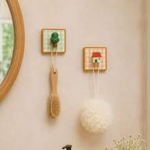 1pc Creative Art 3D Cute Suction-Cup Hook, Wall-Mounted Decorative Hook Covers Wall Holes, No-Drilling Strong Suction Multipurpose Storage Organizer For Bathroom, Kitchen, Living Room, Entryway, Perfect Housewarming Christmas Gift - Multicolor - View 6