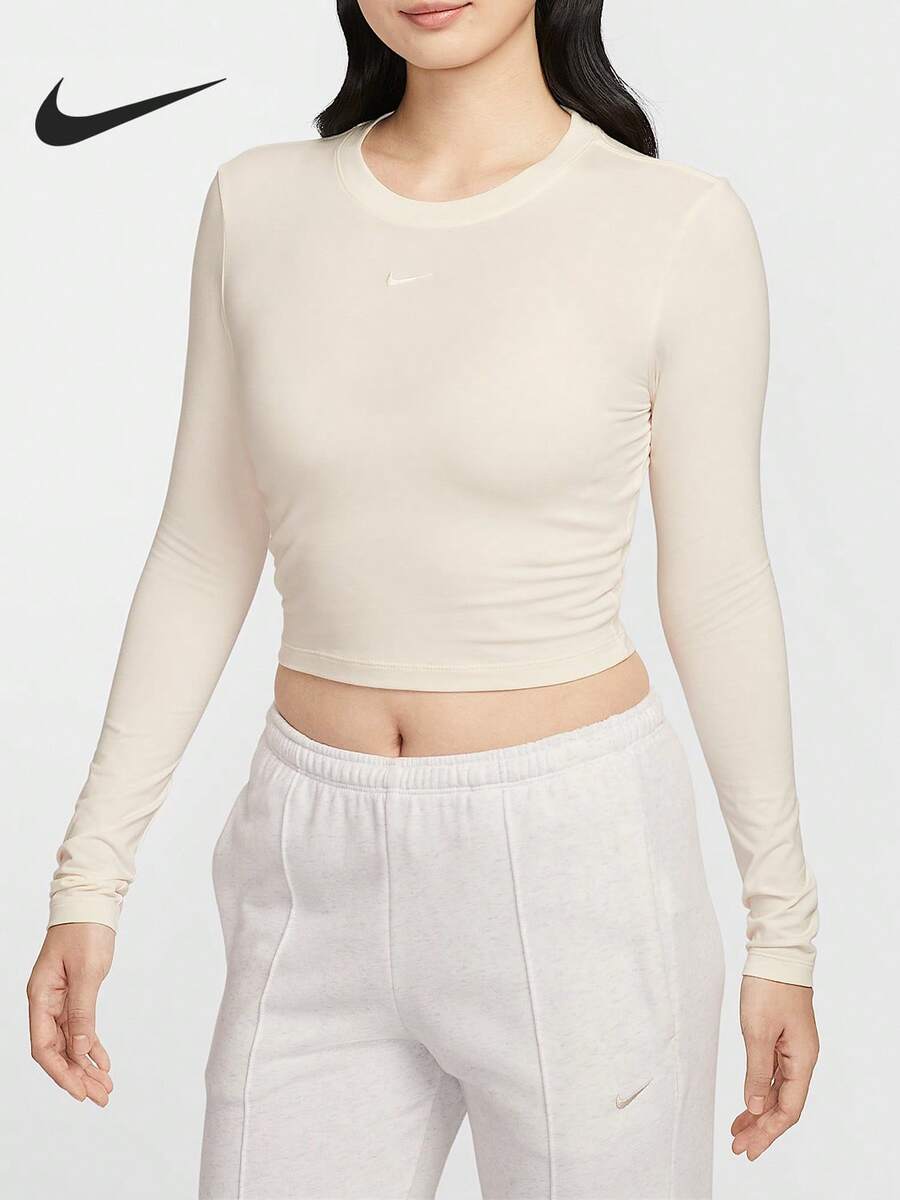 Nike/Authentic 2025 Autumn Women's Crew Neck Breathable Embroidered Top HF5323-110 - HF5323-110 - View 1