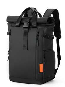 Ransel Pria Kasual Model Gulung Atas, Tas Laptop Kerja Warna Blok, Tas Sekolah Pelajar Kapasitas Besar yang Dapat Diperluas, Tas Tangan Perjalanan Multifungsi untuk Perjalanan Bisnis dan Aktivitas Luar Ruangan - MultiWarna - View 13