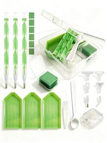 Diamond Painting Tool & Accessory Set, Includes Portable Storage Box, Ergonomic Diamond Pen, Square Wax And Sorting Tray, Multi-Color DIY Kit, Suitable For Adult Beginners, Home & School Art Craft Supplies - A - View 9