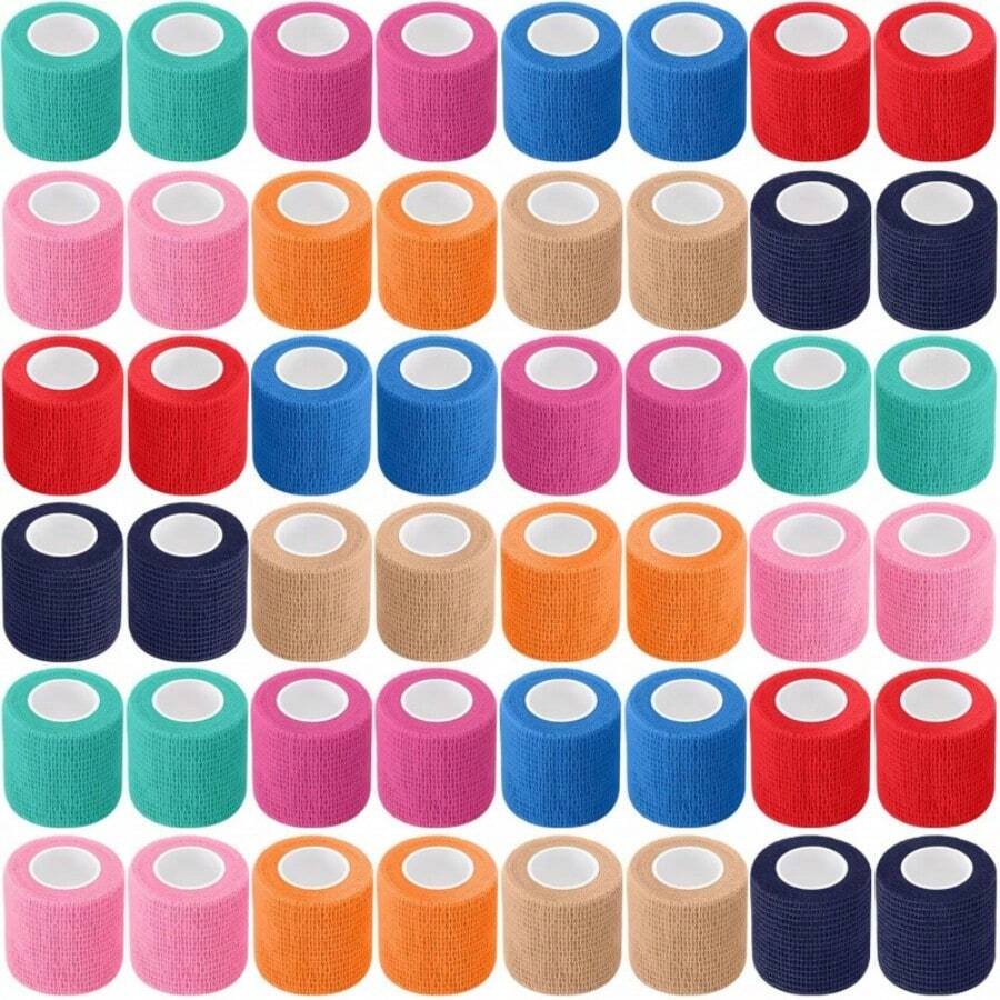 Self-Adhesive Bandage Breathable Sports Muscle Tape Elastic Bandage Multi-Purpose Use Suitable For Wrists And Ankles Can Be Cut At Will(5cm*4.5m) - Multicolor - View 1