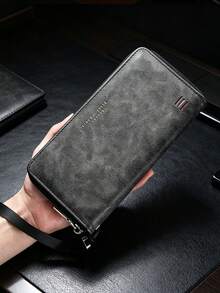 4/1pc Men's Carbon Fiber PU Pop‑Up Wallet, Zipper Coin Pocket Trifold Purse, Multi‑Card Slots Slim Purse For Business Daily Use - Multicolor - View 5