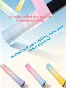 1pc New Outdoor Badminton Racket Grip Tape, Gradient Pastel Badminton Overgrip Tape, Anti‑Slip Sweat Absorbent Soft Racket Handle Wrap, Cute Aesthetic Replacement Grip For Badminton Tennis Rackets Cute Gradient Color Badminton Overgrip - Multicolor - View 1