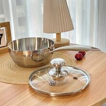 18/10 Stainless Steel Wok, 3-Ply Steel Stock Pot, Thick Uncoated Yukihira Pot, Milk Pot, Compatible With Induction Cooktop And Gas Stove - View 3