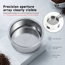 1pc Espresso Bottomless Portafilter/New Style, Flat Bottom, No Workstation Required/Coffee Extraction Tool/304 Stainless Steel/Detachable & Washable/Essential Tool For Baristas, Compatible With Donlim 51mm 3-Lugs And Other Models - Silver - View 11