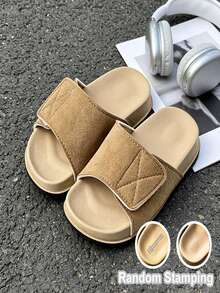 HAHABOBO Sandal Anak Baru dengan Perekat Velcro yang Dapat Diatur, Sandal Terbuka Berbahan Quilted, Sepatu Dalam Ruangan Musim Panas Ringan (Warna Acak) - Krem - View 6