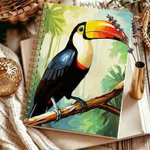 1PC Color Toucan Notebook, Dedicated To Adventure Enthusiasts A5 Spiral Loose-Leaf Book, Suitable For Diary, Study, Office Gifts, Animal Lovers' Choice - Multicolor - View 5