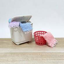 Miniature Washing Machine Model, Laundry Room Model House Accessories, 1:12 Scale Dollhouse Bathroom Scene Model, Suitable For Desktop Decor, Holiday Decoration, Christmas Home Decor, Collectible Gift, Handicrafts, Room Decoration, Dollhouse Decoration - White Mini Washing Machine - View 7