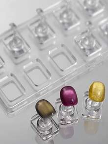 30/25/20/15/10 Transparent Nail Art Display Rack, Acrylic Nail Display Stand For Fingertips, Nail Practice Holder, Display Rack For Press-On Nails And Artificial Nails, Storage Rack For Nail Care Tools - Multicolor - View 1