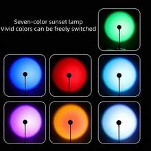 USB LED Sunset Lamp LED Rainbow Neon Light Night Light Projector Home Decor Atmosphere Light Bedroom Living Room Wall Gift Photography - Seven-color Sunset Lamp - View 6