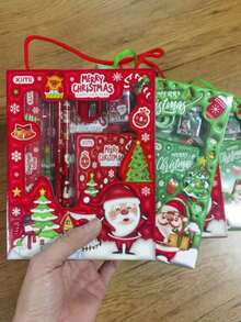 18pcs/6pcs Per Set 3D Cartoon Stationery Set With Pencil, Eraser And Ruler, Gift For Study, Christmas And Other Holidays. Stationery Gift Box Set, Back To School Gift - Multicolor - View 18