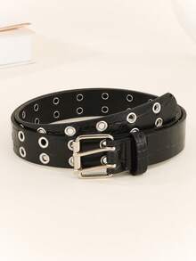 1pc Punk Style Eye Design Fashion Versatile Unisex Belt - Black Crocodile Pattern - View 12