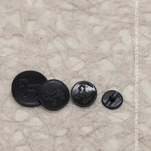 10 PCS 12/15/18/22mm 3D Edge Metal Buttons, High-Stem Buttons For Shirts, Suits, Asymmetrical Sewing, Knit Cardigans - 3D Border Pony - View 3