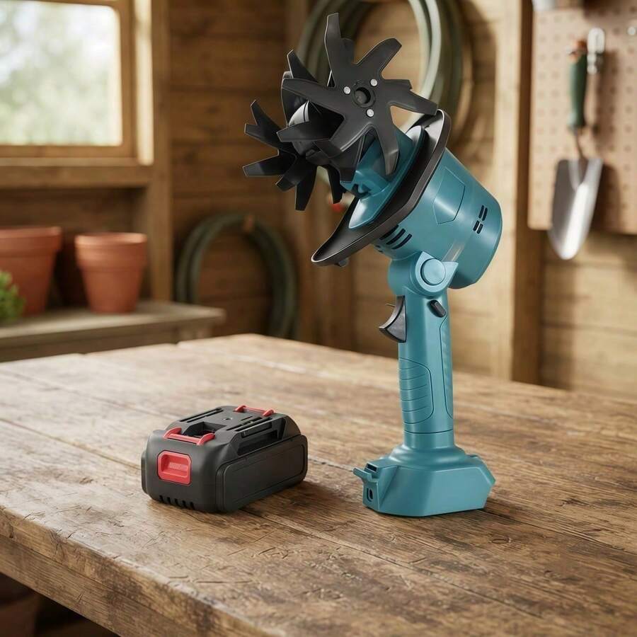 Mini Cultivador Elétrico Sem Fio 48V com Enxada Rotativa e 2 Baterias Recarregáveis - Qiu Presentes