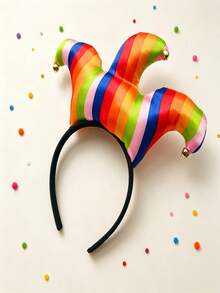 1. PCA Dance Party Clown Costume Props - Adult Extra Large Butterfly Collar Tie Clown Bowtie Headwear - Multicolor - View 5