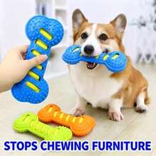 Durable Squeaky Rubber Bone Chew Toy For Dogs, Teeth Cleaning Toy For Small, Medium And Large Dogs, Boredom Relief Pet Toy - Multicolor - View 6