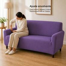 POLIGONO Sofa Slipcovers - Mauve Purple - View 4