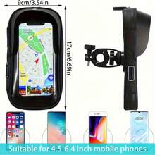 1pc Bicycle Phone Holder, Motorcycle Handlebar Bag, Bicycle Handlebar Phone Mount With TPU Touchscreen Protector, Suitable For 4.5-6.4 Inch Phones - Multicolor - View 4