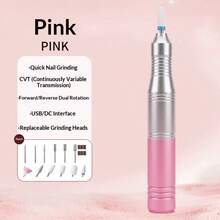 USB Powered Electric Nail Drill, Portable Handheld Nail File Set With Multiple Interchangeable Drill Bits, Suitable For Home Manicure, Nail Surface Shaping And Polishing - Multicolor - View 14