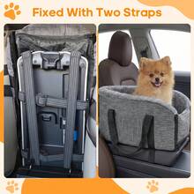Senmeo Pet Car Booster Seat,Plush Lined Pet Car Carrier With Fixed Buckle And Bottom Straps,Storage Pocket & Cushion For Small Dog Cat Road Trip Pet Travel Carrier - Gray - View 8