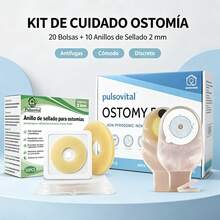 Pulsovital Combo Cuidado de Estoma: 60 Bolsas Desechables para Ostomía y Colostomía Ajuste Universal 15‑76mm +10 Anillos Barrera Cutánea Hidrocoloide Moldeables 2mm Recortables 20‑40mm, Sellado Segur o Antifugas para Uso Diario - Multicolor - Ver 11