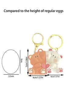 Cute Bear Couple Keychains,Matching Key Rings,Best Friend Accessories,Bag Charms,Car Keychain Lanyards.Everyday Outfits,Festival,Birthday,Gifts. - Multicolor - View 6
