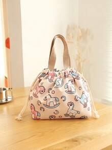 1 buah Tas Bekal Makan Siang Serut Motif, Kantong Bento Genggam Portabel, Tas Penyimpanan Makanan Tahan Air dan Dapat Digunakan Kembali, untuk Sekolah, Perjalanan Luar Ruangan, Berkemah, dan Piknik Sehari-hari, Serbaguna untuk Semua Musim - Tersedia berbagai warna dan gaya. - View 16
