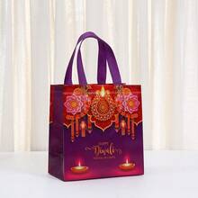 20/12/4pcs Diwali Gift Bags, Oil Lamp Double-Sided Print Tote Bags, Shopping Bags Suitable For Diwali Gift Giving And Blessing - Multicolor - View 7