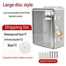 1‑2Pcs White Waterproof Junction Box With Cover, ABS Plastic Shell With Stainless Steel Lock, Outdoor Weatherproof Electrical Enclosure - Multi-color - View 9