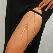1pc Fashionable Colorful Pendant Women's Leg Chain Body Jewelry, Street Style Body Chain Accessory - H0045G - View 3